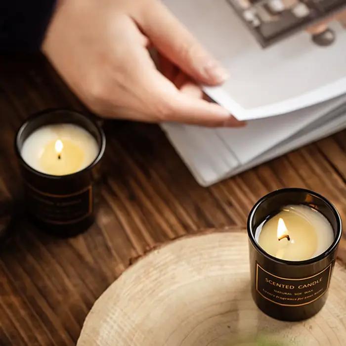 1 pièce Bougie d'aromathérapie moderne européenne parfumée aux plantes pour salon et chambre