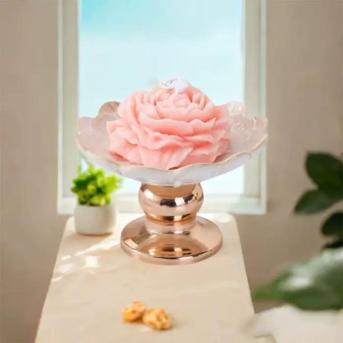 Bougeoir en céramique de style européen créatif, chandelier romantique de luxe pour bureau et décoration intérieure occasions spéciales
