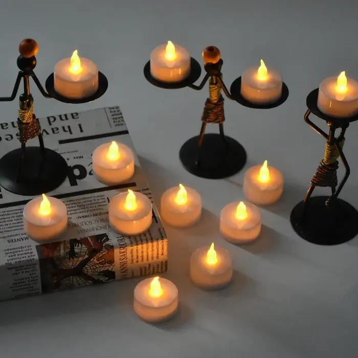 Candlium Lot de 12 Bougies chauffe-plat LED sans flamme jaune chaud