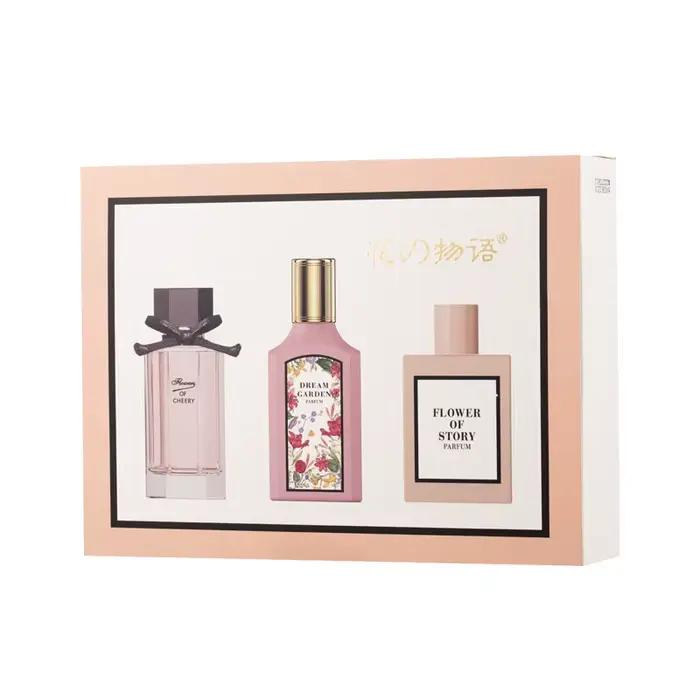 Haute qualité femmes Parfum 75ML coffret cadeau 3 pièces ensemble Eau