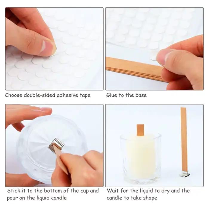 Pour le plaisir 30 pièces mèche de bougie en bois avec Base à Clip artisanat v osier paraffine cire d'abeille brûlant