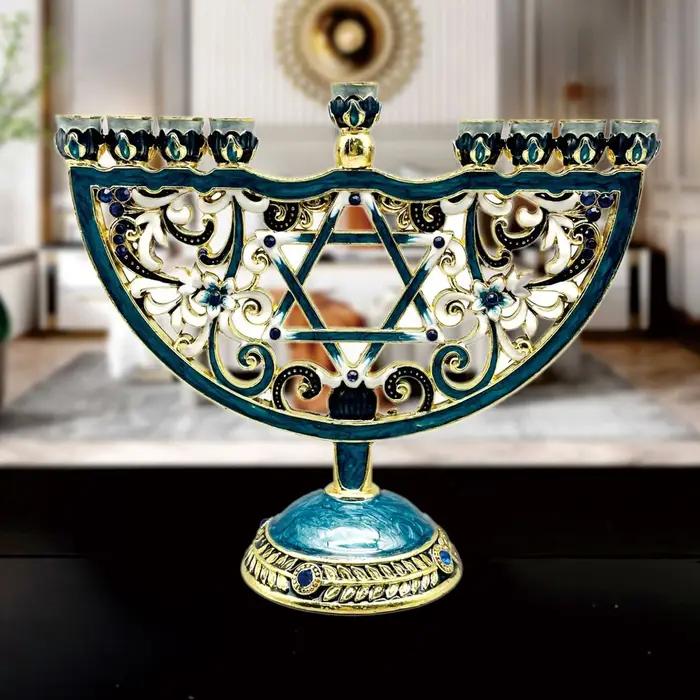 Bougeoir peint à la main pour Hanukkah Menorah
