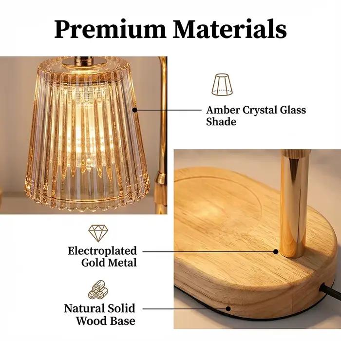 Lampe chauffe-bougie 50W avec minuterie réglable, lumière de bougie personnalisable pour chambre à coucher ambiance détente et décoration intérieure élégante