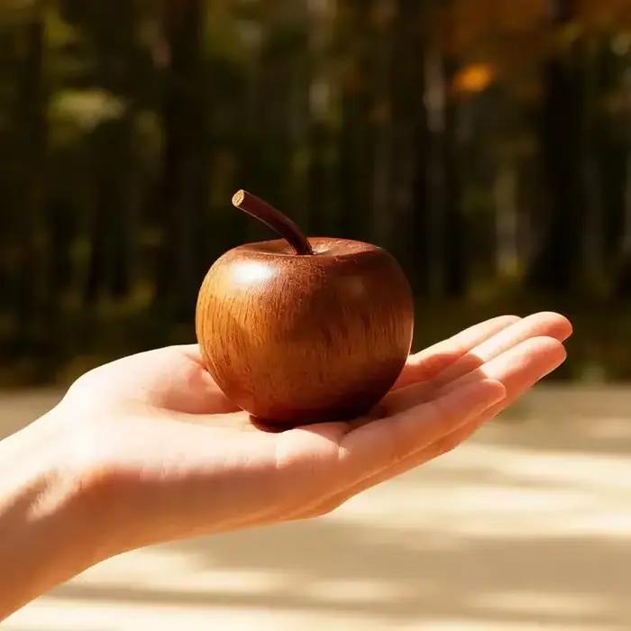 ♫ Diffuseur d'huiles essentielles en bois en forme de pomme, bâton d'aromathérapie décoratif en bois de Sapele, diffuseur de parfum adapté à la maison B