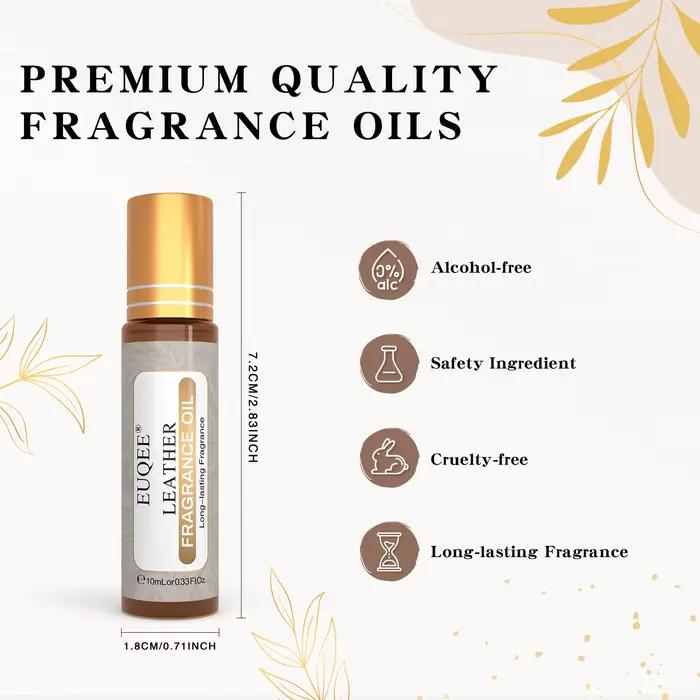 Huile Essentielle Aromatique EUQEE pour Hommes avec Applicateur à Bille, Huile Parfumée au Tabac Doux et au Cuir de Sang de Dragon pour la Création de Parfums et Sprays Aromatiques