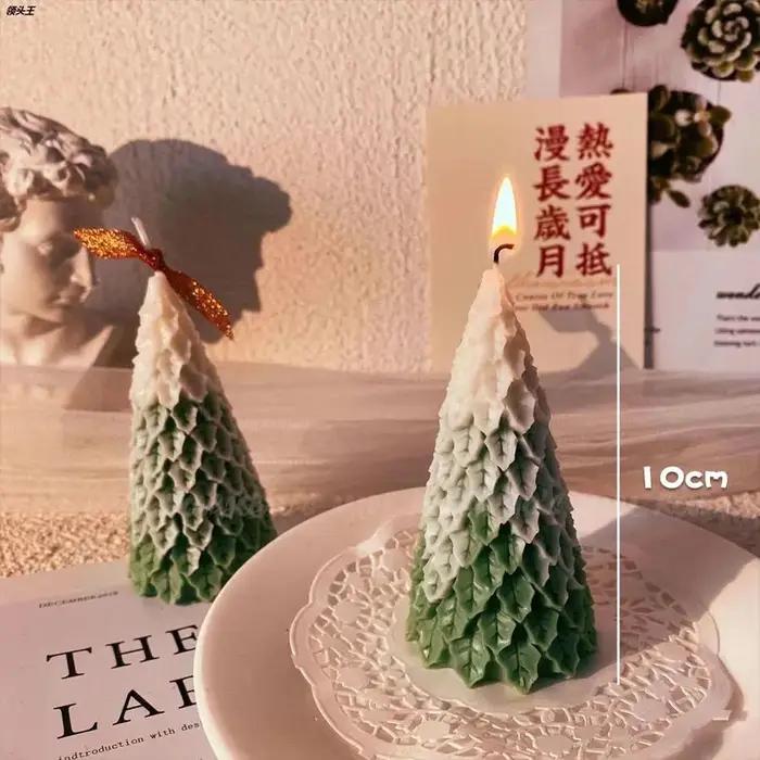 Bougies d'arbre de Noël sculptées à la main parfumées à l'aromathérapie pour la décoration de la maison et les occasions spéciales