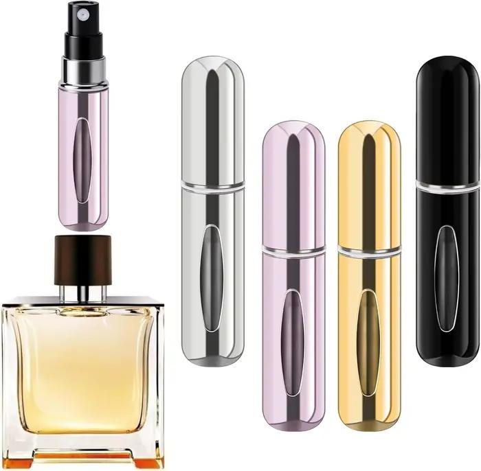 Flacon de parfum rechargeable pour voyage, mini flacon de parfum 5 ml, flacons de parfum portables rechargeables pour femmes et hommes, petit flacon vaporisateur.