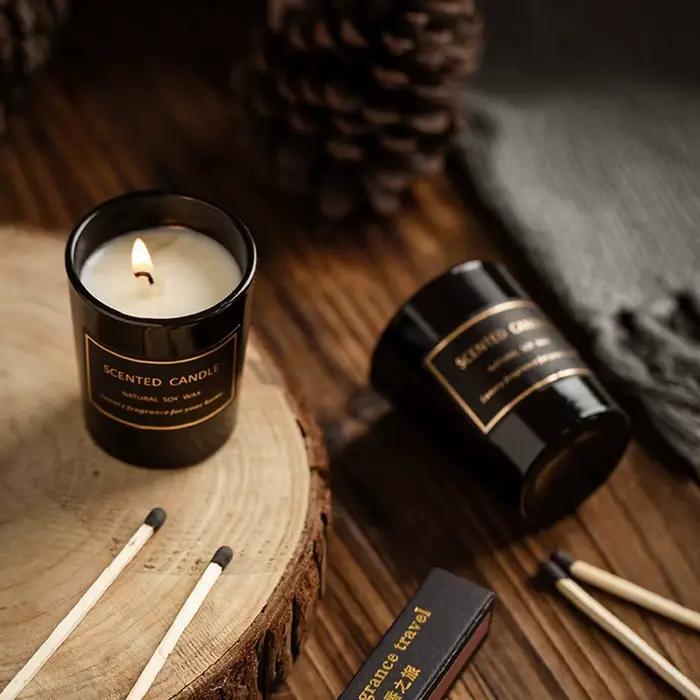 1 pièce Bougie d'aromathérapie moderne européenne parfumée aux plantes pour salon et chambre