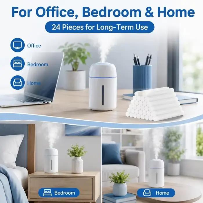10/200 pièces Mini diffuseur d'air portable, recharges de bâtonnets de coton purs pour humidificateur, filtres, coton-tiges pour diffuseur d'arômes alimenté par USB