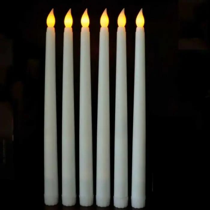 Bougies de noël décoratives blanches sans flamme