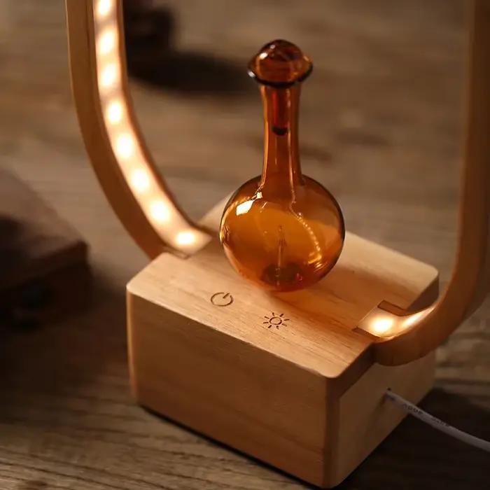 Diffuseur d'huiles essentielles en verre et bois pour ambiance relaxante à domicile bureau spa bien-être