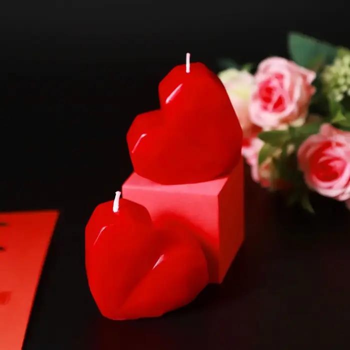 Bougie en forme de cœur 3D