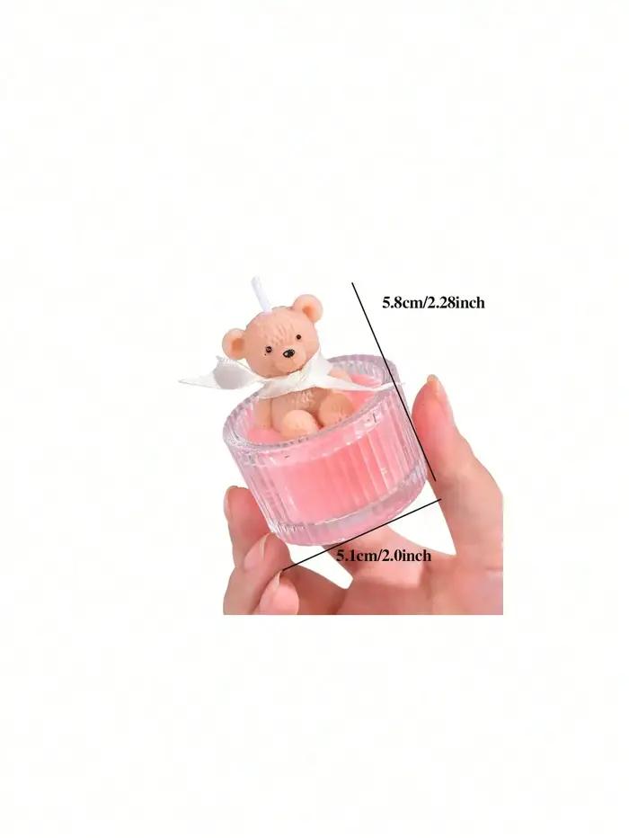 Cadeau pour la Saint-Valentin - Bougie parfumée en forme d'ours en verre