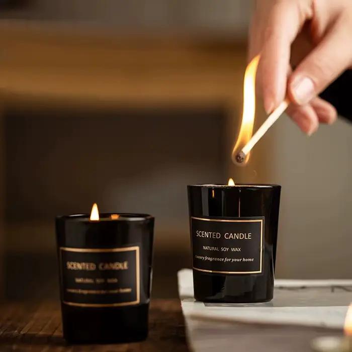 1 pièce Bougie d'aromathérapie moderne européenne parfumée aux plantes pour salon et chambre