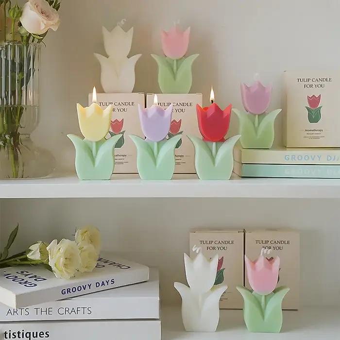 Bougie tulipe faite à la main