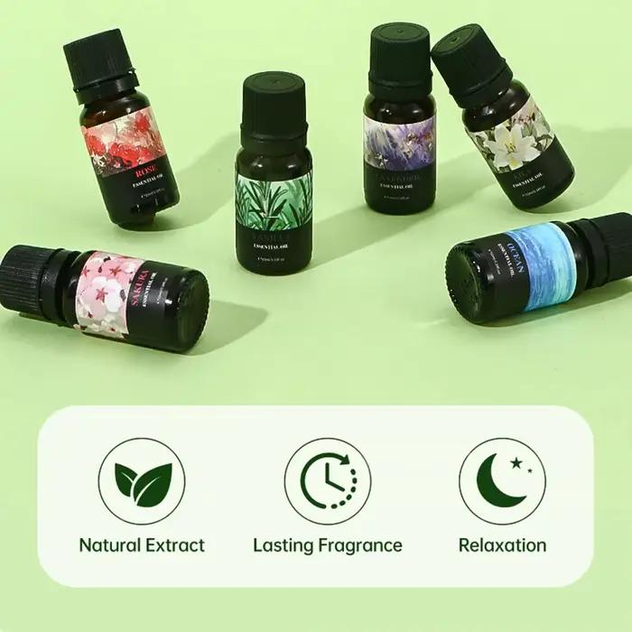 15 Huiles Parfumées Solubles dans l'Eau - Huile d'Aromathérapie 10ml pour Diffuseur