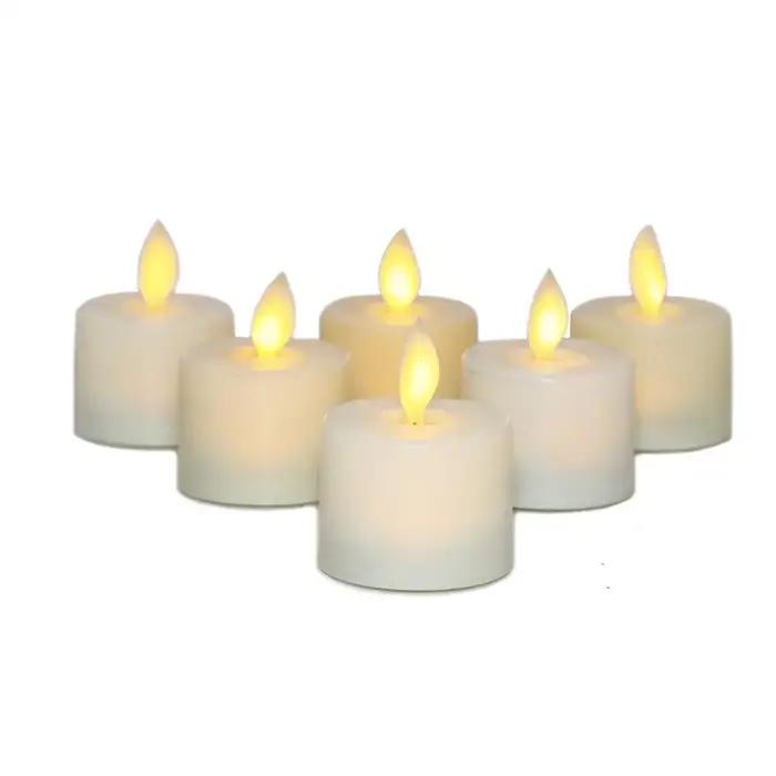 Bougies chauffe-plat LED à mèche mobile blanc chaud