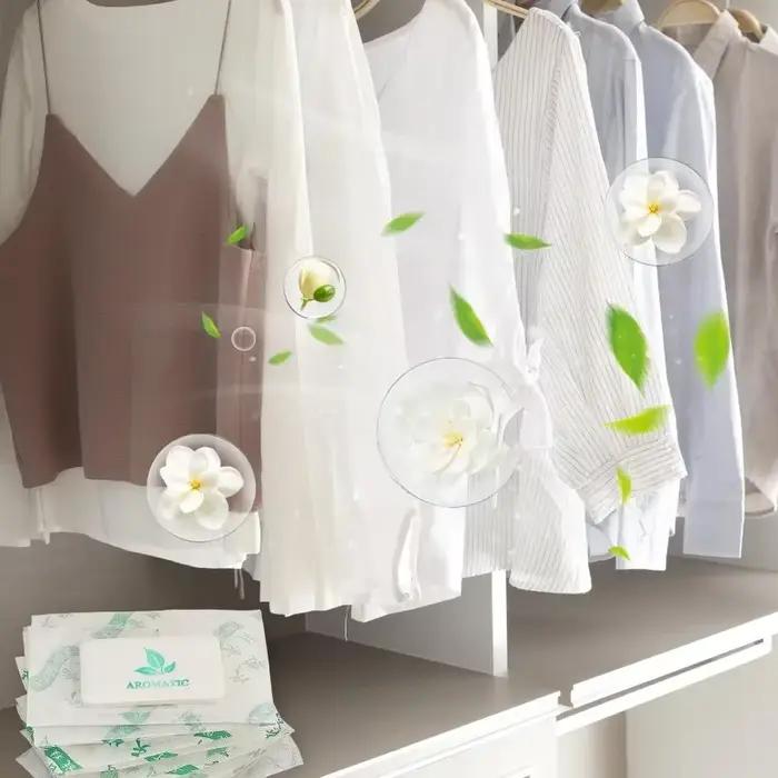 Sachet parfumé au jasmin pour armoire, tiroir, placard, voiture – Désodorisant et éliminateur d'odeurs pour la maison