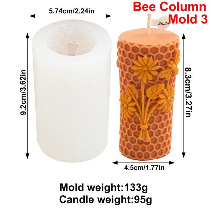 Moule à bougie 3D en silicone insecte avec motif floral pour cire, savon, résine, décoration maison et cadeau artisanal occasions spéciales