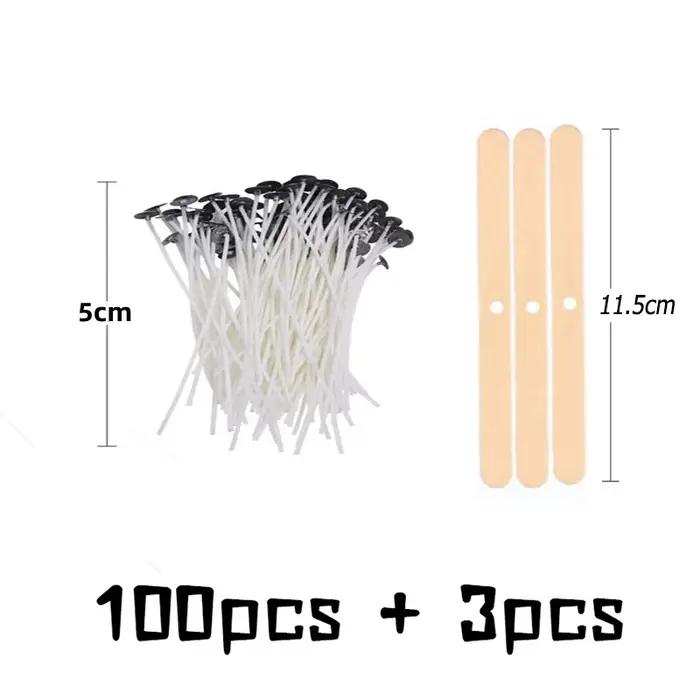 Mèches de bougie sans fumée originales, 103 pièces/ensemble, noyau de cire de soja, noyau en coton t
