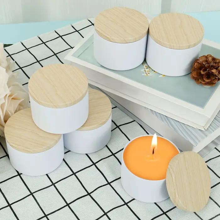 Boîtes à bougies rondes vides de 8oz avec couvercles