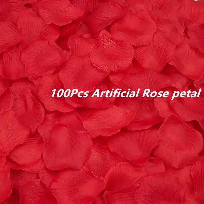 Bougies LED en forme de cœur sans flamme avec pétale de Rose artificiel, bougies chauffe-plat d'amou