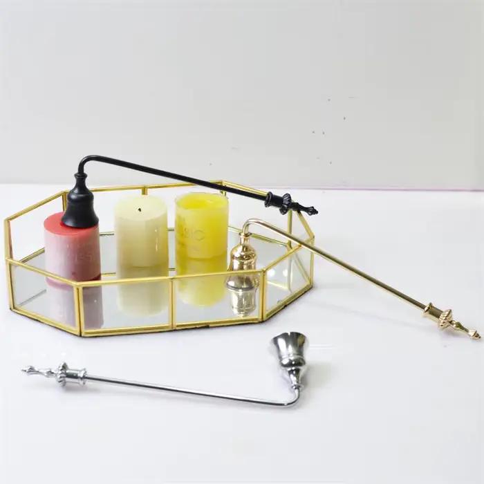 Coupe-mèche de bougie en aluminium et fer, outil d'extinction de bougies avec poignée longue ou courte pour décorations intérieures et ambiances romantiques