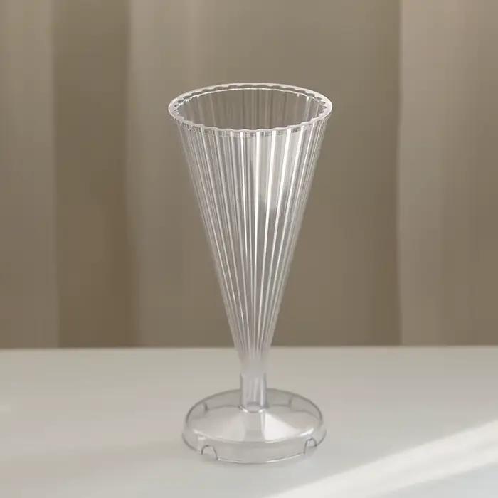 Moule à bougie conique rayé en plastique acrylique pour bricolage et décoration d'intérieur, outil aromathérapie, option couleur gris clair, projet de création artistique pour maison et cadeau occasionnel
