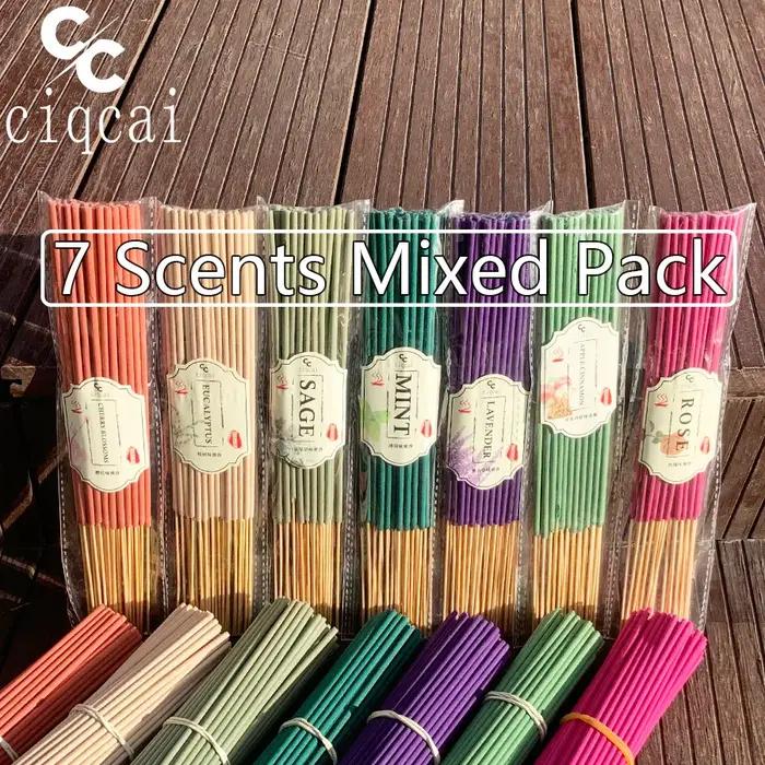 Ensemble de bâtonnets d'encens premium à forte senteur avec 7 parfums différents pour une ambiance apaisante et fraîche à la maison occasions spéciales