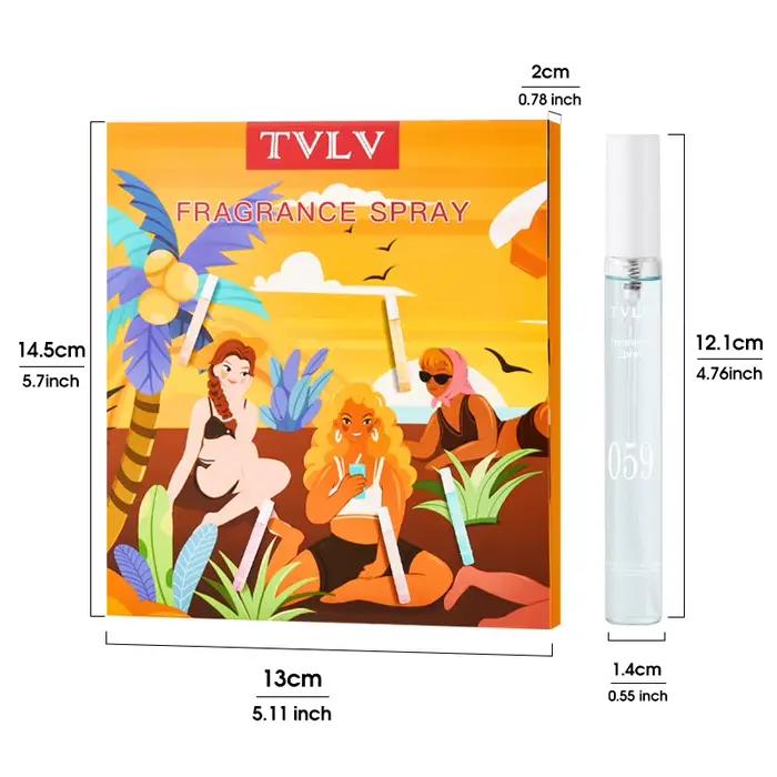 Ensemble de 5 mini-sprays parfumés - Format voyage portable, parfum d'été rafraîchissant longue durée pour femmes