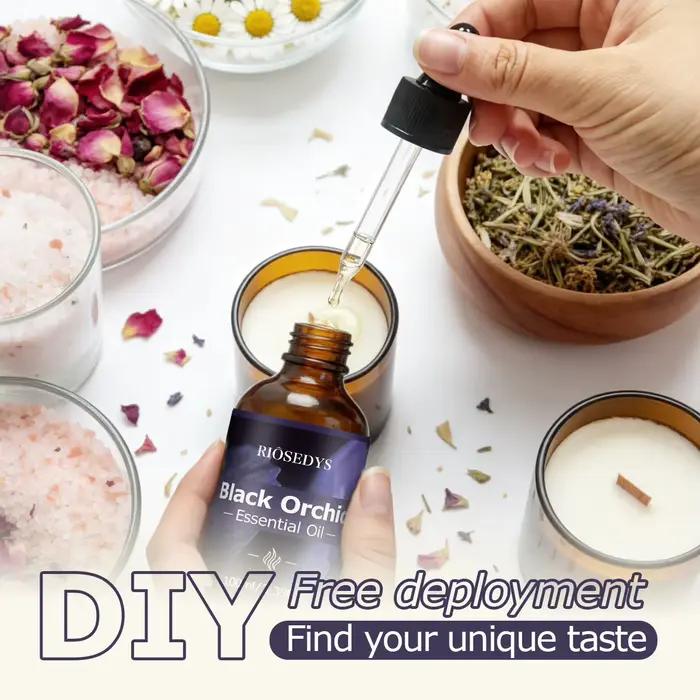 Huile Essentielle d'Orchidée Noire, Huile Parfumée Florale Riche pour Diffuseurs, Aromathérapie et Créations Parfumées DIY, Arôme Élégant