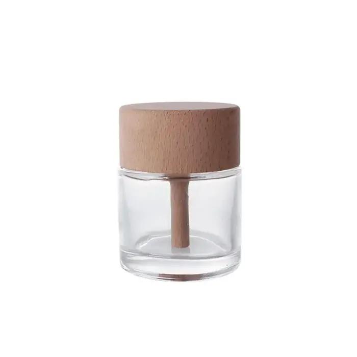 Bouteilles diffuseur de parfum en verre de 50 ml avec bouchon en bois