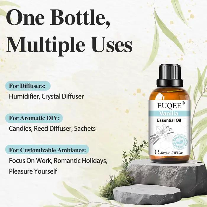 Huiles essentielles EUQEE 30ml pour aromathérapie, humidificateur, bougie parfumée, encens, patchouli, huile parfumée, bien-être et relaxation à offrir