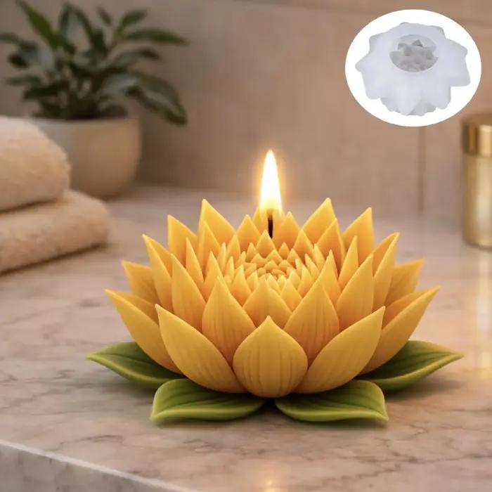 Un charmant moule à bougie en forme de fleur de lotus