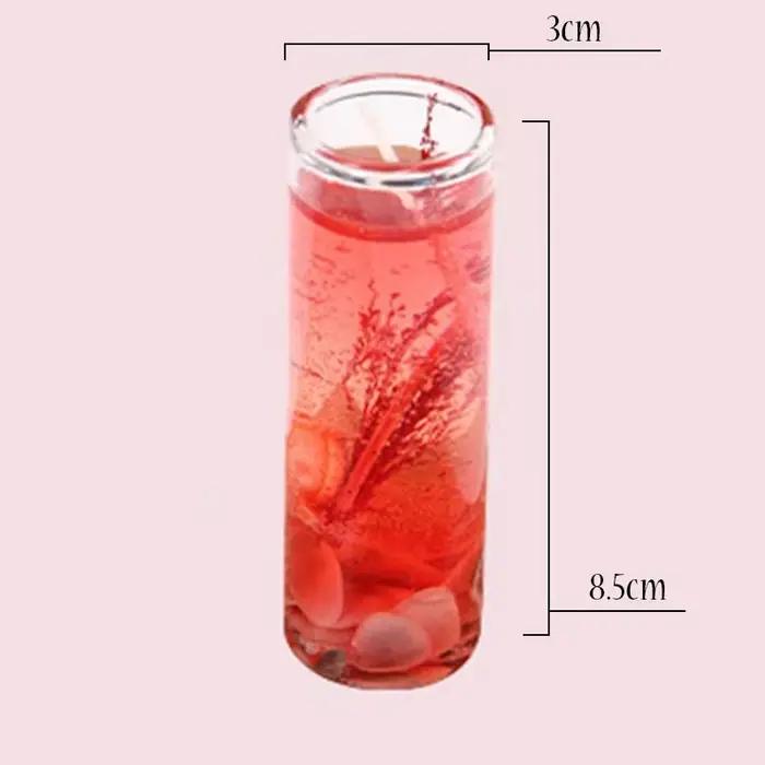 Bougie d'aromathérapie sans fumée en verre avec coquillages et détails floraux pour la décoration de maison romantique et de mariage