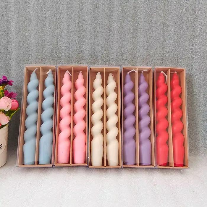 Bougies coniques en spirale non parfumées pour décoration de table mariage anniversaire fêtes occaions spéciales