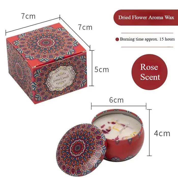 Bougie d'aromathérapie de fleurs séchées parfumées rétro
