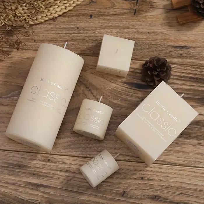 Grande bougie cylindrique moderne sans fumée et sans odeur