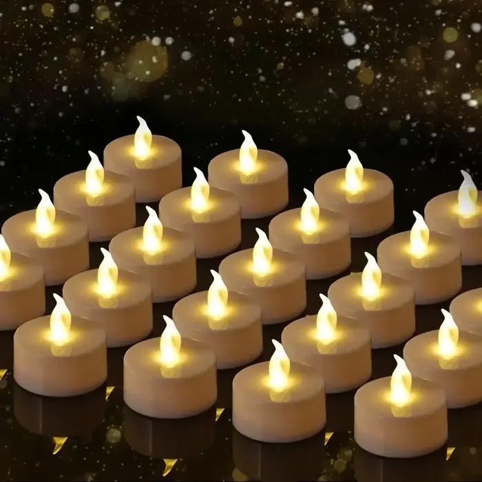 Candlium Lot de 12 Bougies chauffe-plat LED sans flamme jaune chaud