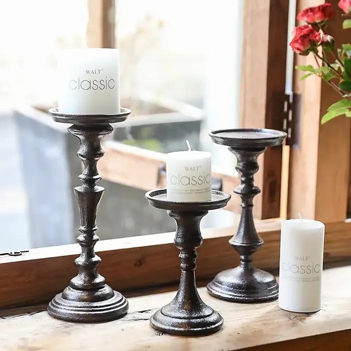 Bougeoir à jambes hautes en fonte européenne pour la maison salon table à manger décoration mariage style artisanal européen