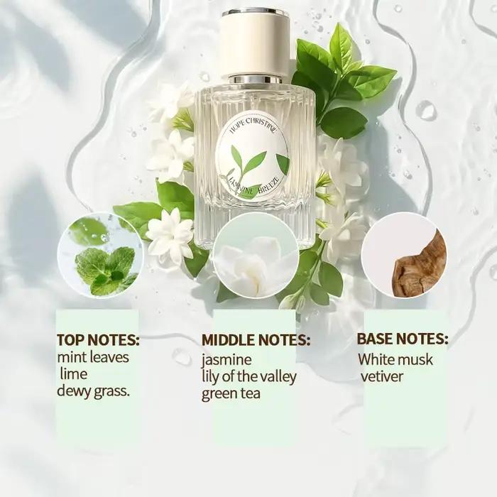 HOPE CHRISTINE Eau de Parfum Menthe Jasmin Musc Vert Blanc Longue Durée Parfum Naturel Pur Occasions Spéciales Fraîcheur Subtile Élégance Sophistication