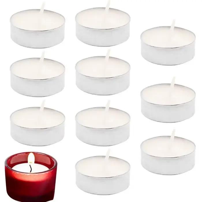 Bougies chauffe-plat non parfumées longue durée sans fumée ni gouttes pour ambiance romantique et détente en piscine et à l'extérieur
