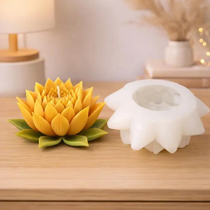 Un charmant moule à bougie en forme de fleur de lotus