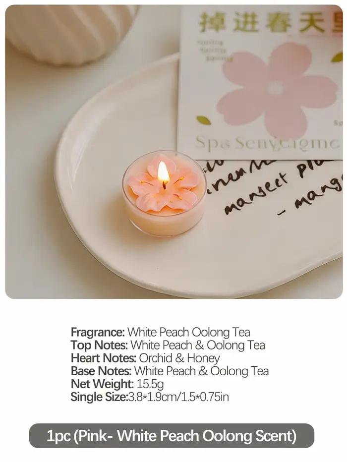 Bougies parfumées en fleurs de pêcher rose