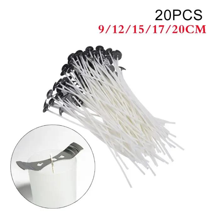 Mèches de bougie en coton pré-cirées pour fabrication de bougies 9/12/15/17/20 cm pour intérieur romantique et ambiance chaleureuse occassions spéciales bricolage