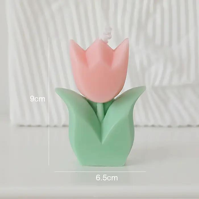 Bougie d'aromathérapie fleur de tulipe pour filles, décor de chambre esthétique, cadeau d'invité de