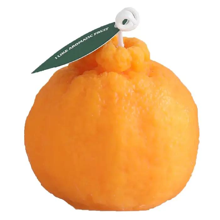 Bougie parfumée faite à la main aux fruits orange