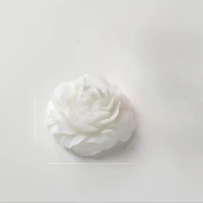 Bougie parfumée en forme de fleur de pivoine faite à la main, avec parfum longue durée, pour la déco