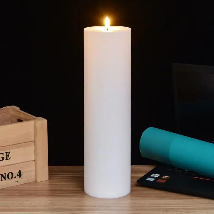 Lot de 3 bougies pilier géantes IP44 avec télécommande et minuterie