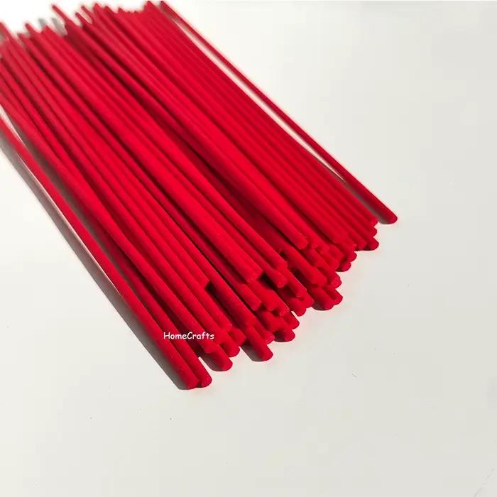 Bâtonnets de rechange pour diffuseur d'huiles essentielles en rotin rouge 3mmx22cm, extra épais, en